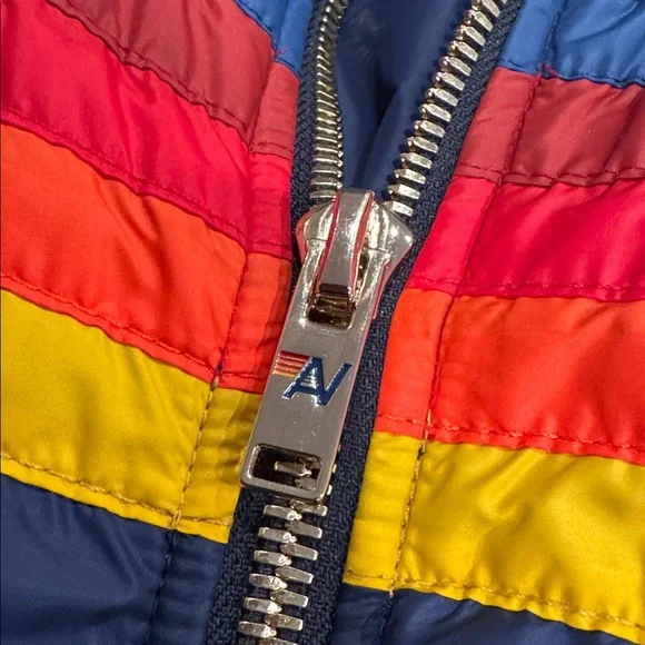 Aviator nation 5 stripe puffer jacket Navy - Picture 5 of 7